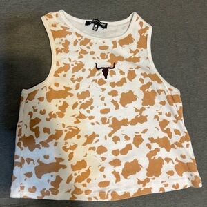 Kids Sleeveless Tank Top in White and Brown